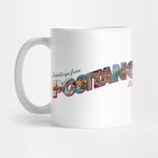 Greetings from Positano in Italy Vintage style retro souvenir Mug